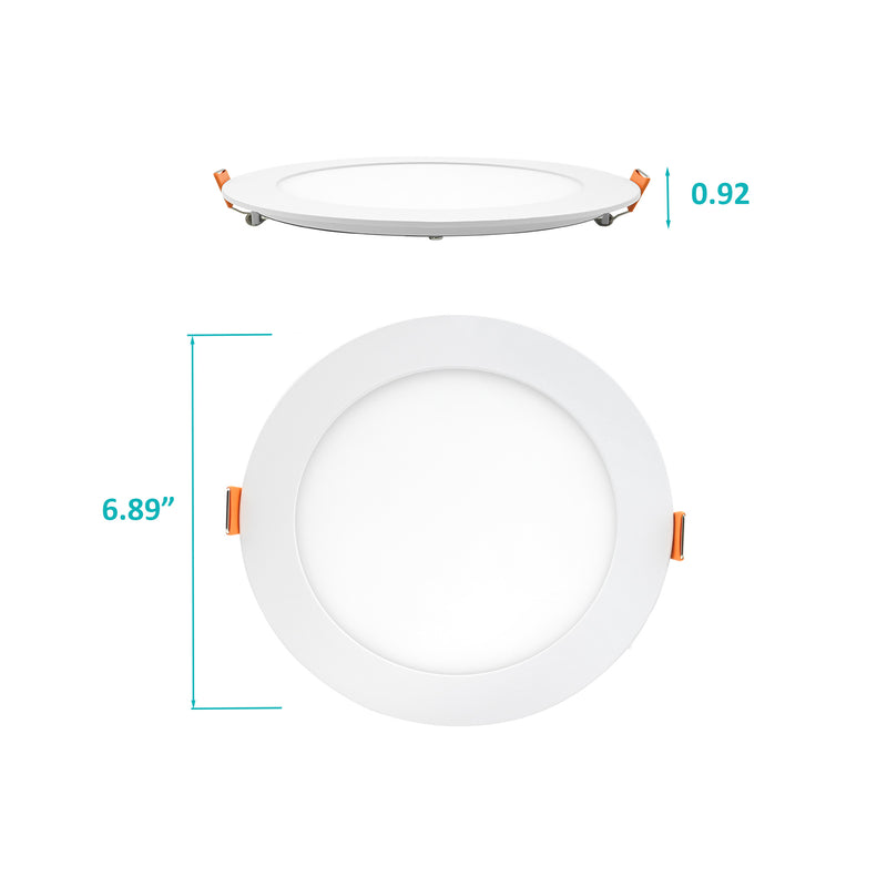 3BRIX 6 Inch 12W Slim Round Ultra-Thin Recessed Downlight with Night Light- 5CCT (27/30/35/40/50K)- 1000 lumens