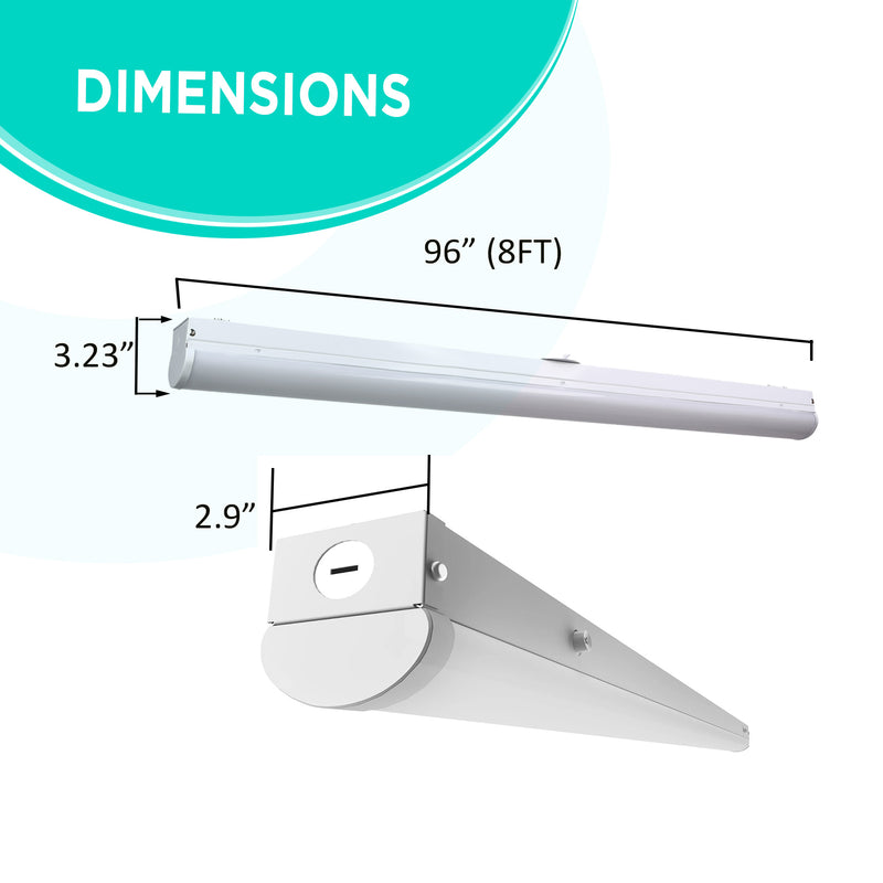 8ft Linear Linkable Strip LLS2- Selectable Watts (50/60/70W) - CCT(35/40/50/65K) - UL & DLC