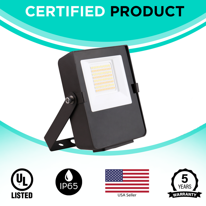 35W Mini Flood Light - CCT Selectable - 4550lms - UL Listed - Glass Cover