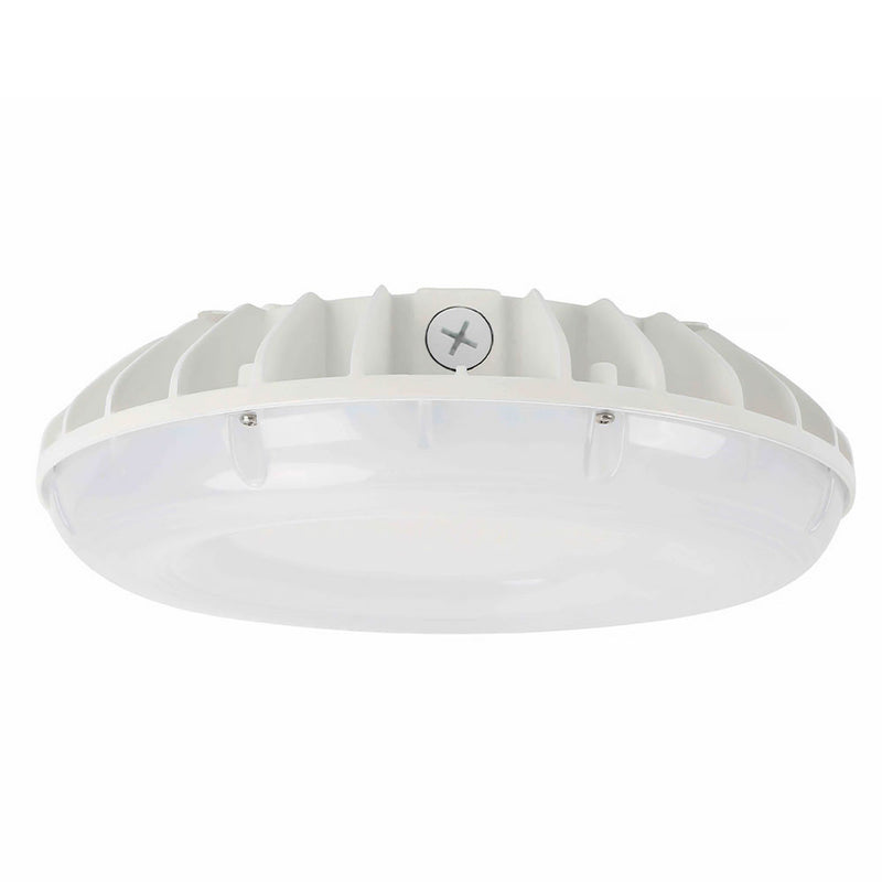 Round LED Parking Garage Canopy Light - Selectable Wattage & 3CCT - 100W/75W/50W/30W - 3000K/4000K/5000K - White & Bronze Finish