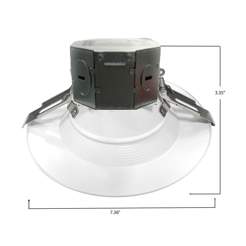 LED Integrated J-Box 6"-15W Recessed Downlight 15W - 1200lms - Color Selectable 5CCT (27/30/35/40/50K)