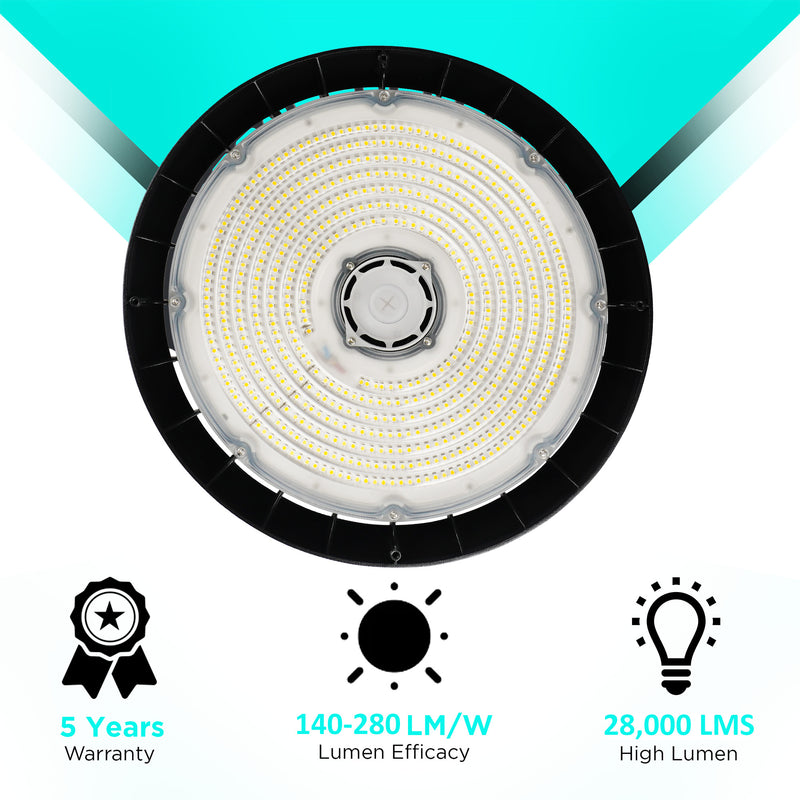 LED UFO High Bay Watt Changeable 200W/150W/100W - 28000 lumens - 5700K - Motion Sensor- IP65 Rated