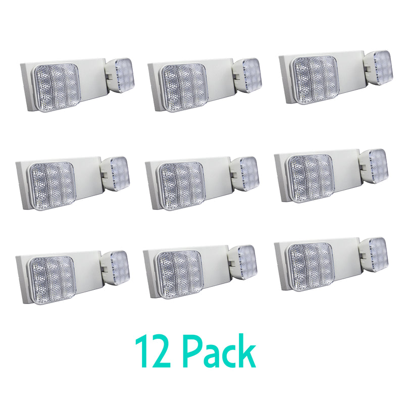 6 PACK LED Emergency Lights, Commercial LED Emergency Light with Battery  Backup, Hardwired Emergency Light for Business Home Power Outage, Two Head