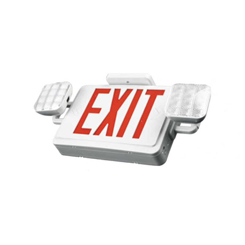 Remote Capable Indoor Emergency Exit Combo - Red/Green Letters - Dual Heads With Dual Battery