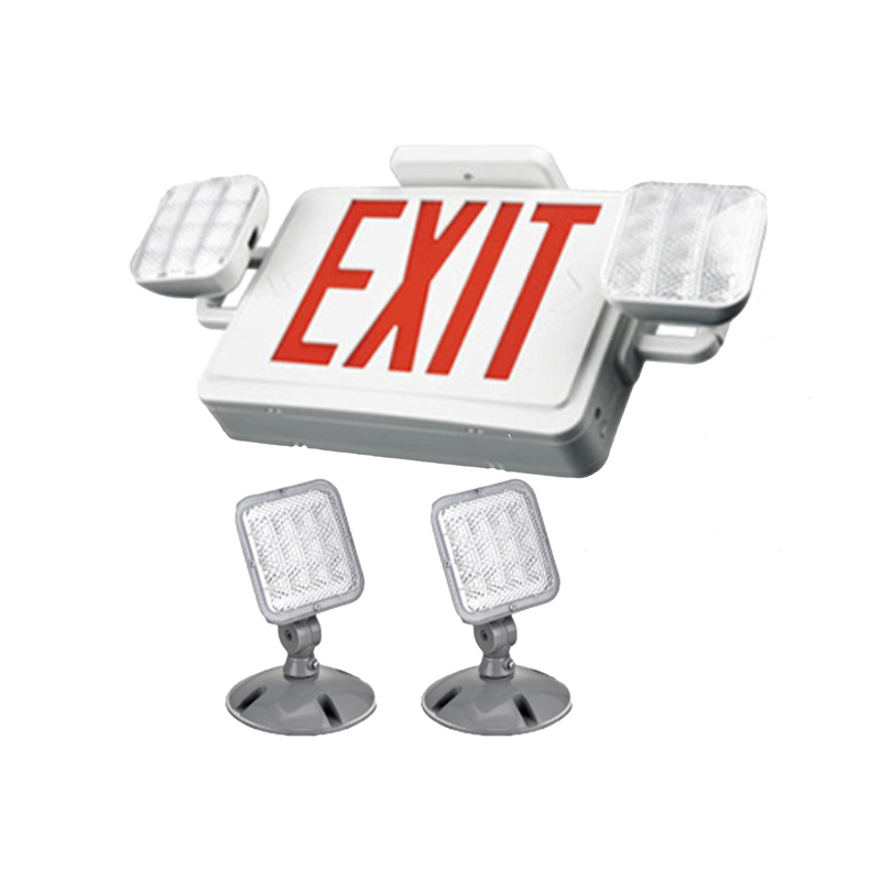 LED Exit Sign Emergency Light Combo with Red Letters