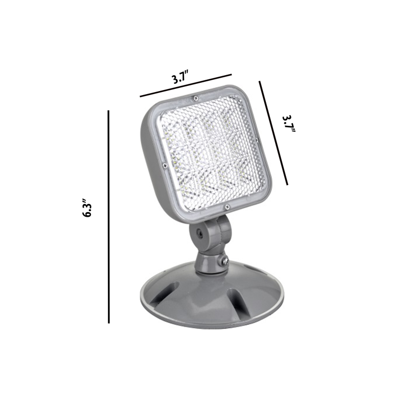 Emergency Light - Steel - 2 Sq. LED Heads - Remote Capable