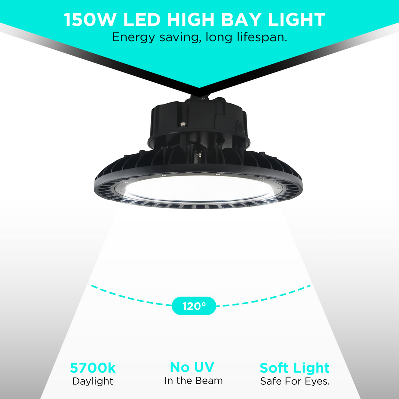 150W LED UFO High Bay - 21750 lumens - IP65 Rated