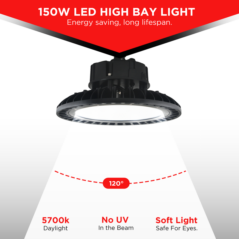 240W LED UFO High Bay - 34800 lumens - IP65 Rated